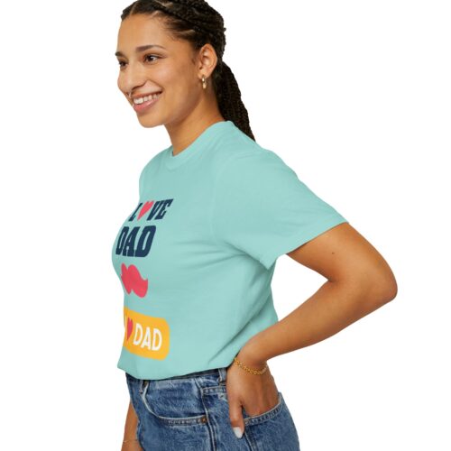 “I love Dad” Mustache T-Shirt – Cute Father’s Day Graphic Tee for Dads, Perfect Gift Giving & Celebration Wear. - Image 29