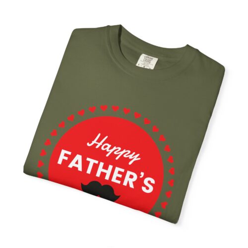 “Happy Father’s Day” Red Badge Mustache T-Shirt – Cute Love Graphic Tee for Dads, Perfect Gift Giving & Celebration Wear. - Image 23