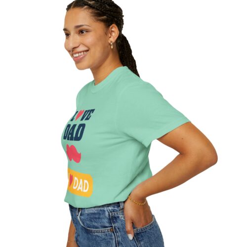 “I love Dad” Mustache T-Shirt – Cute Father’s Day Graphic Tee for Dads, Perfect Gift Giving & Celebration Wear. - Image 21