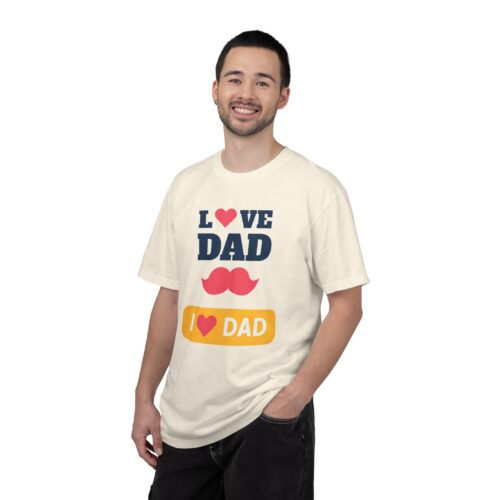 “I love Dad” Mustache T-Shirt – Cute Father’s Day Graphic Tee for Dads, Perfect Gift Giving & Celebration Wear. - Image 10
