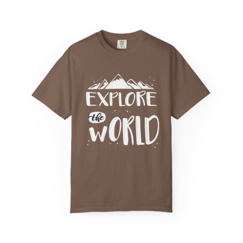 Explore The World T-Shirt – Adventure Mountain Travel Graphic Tee for Nature Lovers, Fun Outdoor Wear & Perfect Gift Giving. - Image 9