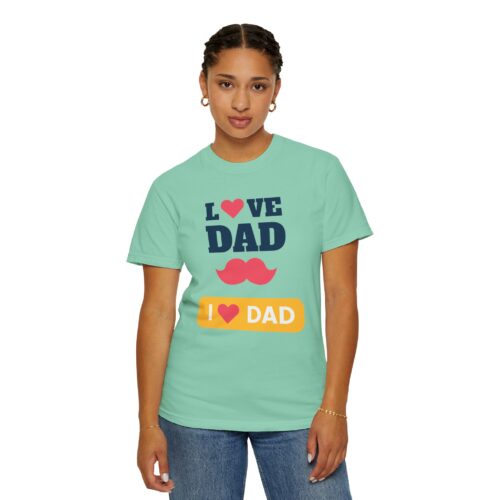“I love Dad” Mustache T-Shirt – Cute Father’s Day Graphic Tee for Dads, Perfect Gift Giving & Celebration Wear. - Image 20
