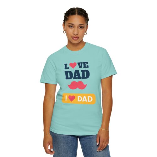 “I love Dad” Mustache T-Shirt – Cute Father’s Day Graphic Tee for Dads, Perfect Gift Giving & Celebration Wear. - Image 28