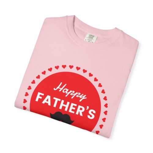 “Happy Father’s Day” Red Badge Mustache T-Shirt – Cute Love Graphic Tee for Dads, Perfect Gift Giving & Celebration Wear. - Image 55