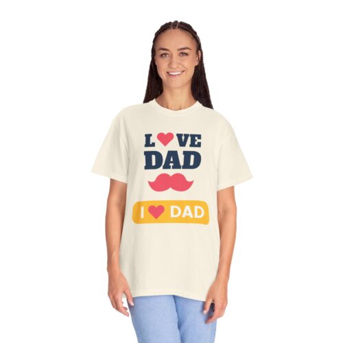 “I love Dad” Mustache T-Shirt – Cute Father’s Day Graphic Tee for Dads, Perfect Gift Giving & Celebration Wear. - Image 11