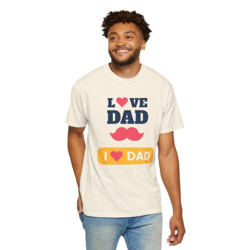 “I love Dad” Mustache T-Shirt – Cute Father’s Day Graphic Tee for Dads, Perfect Gift Giving & Celebration Wear. - Image 14