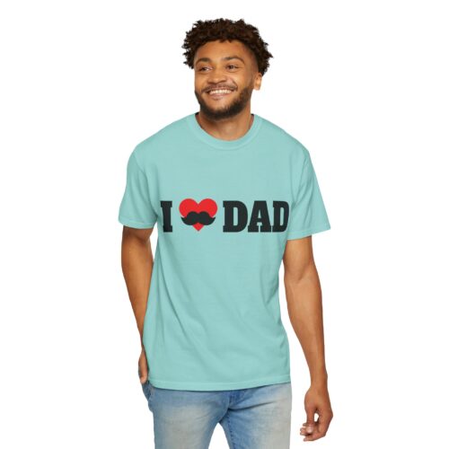 “I love Dad” Mustache T-Shirt – Cute Father’s Day Graphic Tee for Dads, Perfect Gift Giving & Celebration Wear. - Image 30