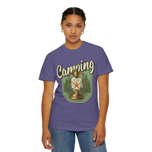 Camping Lantern T-Shirt – Vintage Camp Graphic Tee for Outdoor Lovers, Fun Adventure Wear & Perfect Gift Giving. - Image 4