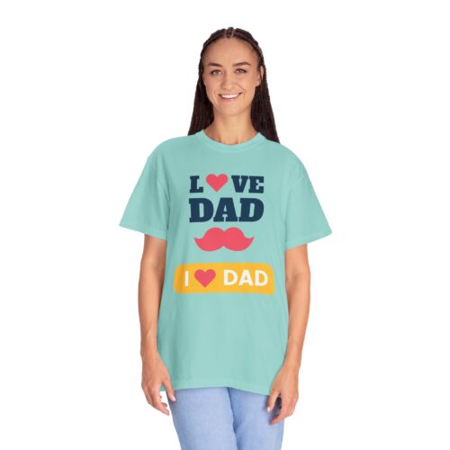 “I love Dad” Mustache T-Shirt – Cute Father’s Day Graphic Tee for Dads, Perfect Gift Giving & Celebration Wear. - Image 27