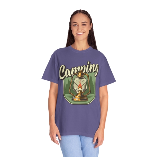 Camping Lantern T-Shirt – Vintage Camp Graphic Tee for Outdoor Lovers, Fun Adventure Wear & Perfect Gift Giving. - Image 3