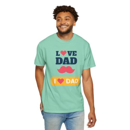 “I love Dad” Mustache T-Shirt – Cute Father’s Day Graphic Tee for Dads, Perfect Gift Giving & Celebration Wear. - Image 22