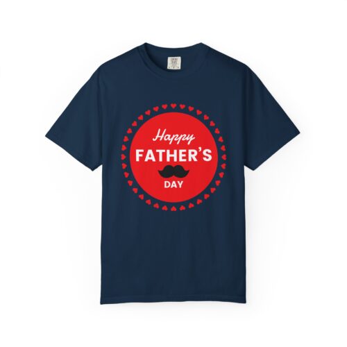 “Happy Father’s Day” Red Badge Mustache T-Shirt – Cute Love Graphic Tee for Dads, Perfect Gift Giving & Celebration Wear. - Image 25