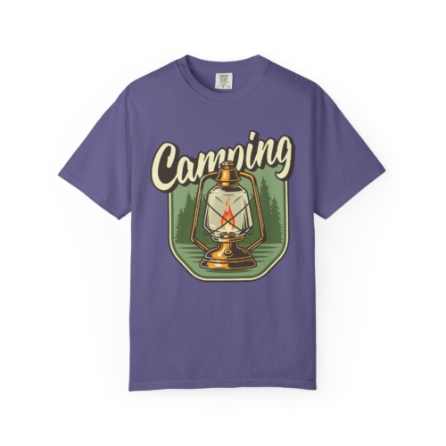 Camping Lantern T-Shirt – Vintage Camp Graphic Tee for Outdoor Lovers, Fun Adventure Wear & Perfect Gift Giving. - Image 1