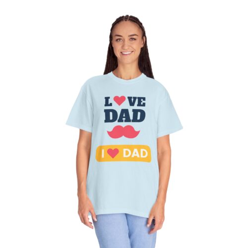 “I love Dad” Mustache T-Shirt – Cute Father’s Day Graphic Tee for Dads, Perfect Gift Giving & Celebration Wear. - Image 35