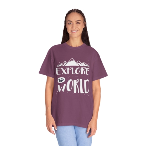 Explore The World T-Shirt – Adventure Mountain Travel Graphic Tee for Nature Lovers, Fun Outdoor Wear & Perfect Gift Giving. - Image 3