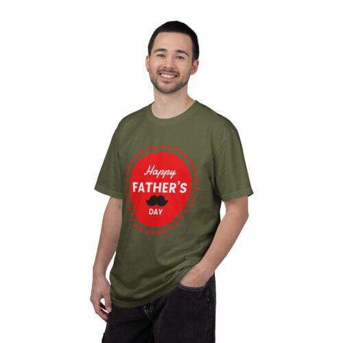 “Happy Father’s Day” Red Badge Mustache T-Shirt – Cute Love Graphic Tee for Dads, Perfect Gift Giving & Celebration Wear. - Image 18