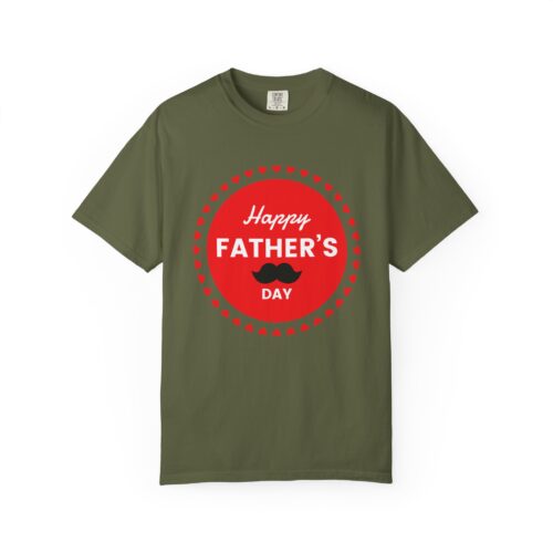 “Happy Father’s Day” Red Badge Mustache T-Shirt – Cute Love Graphic Tee for Dads, Perfect Gift Giving & Celebration Wear. - Image 17