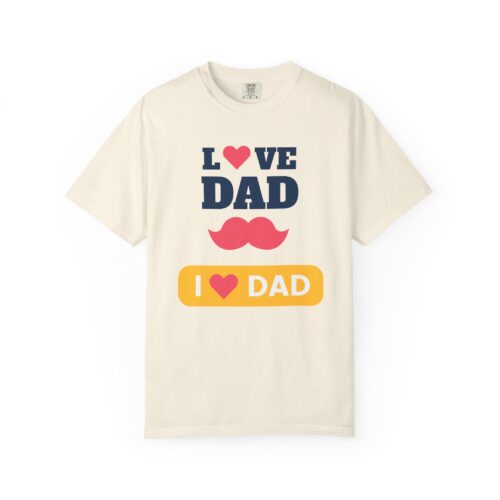 “I love Dad” Mustache T-Shirt – Cute Father’s Day Graphic Tee for Dads, Perfect Gift Giving & Celebration Wear. - Image 9