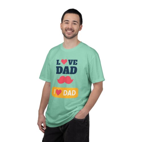 “I love Dad” Mustache T-Shirt – Cute Father’s Day Graphic Tee for Dads, Perfect Gift Giving & Celebration Wear. - Image 18