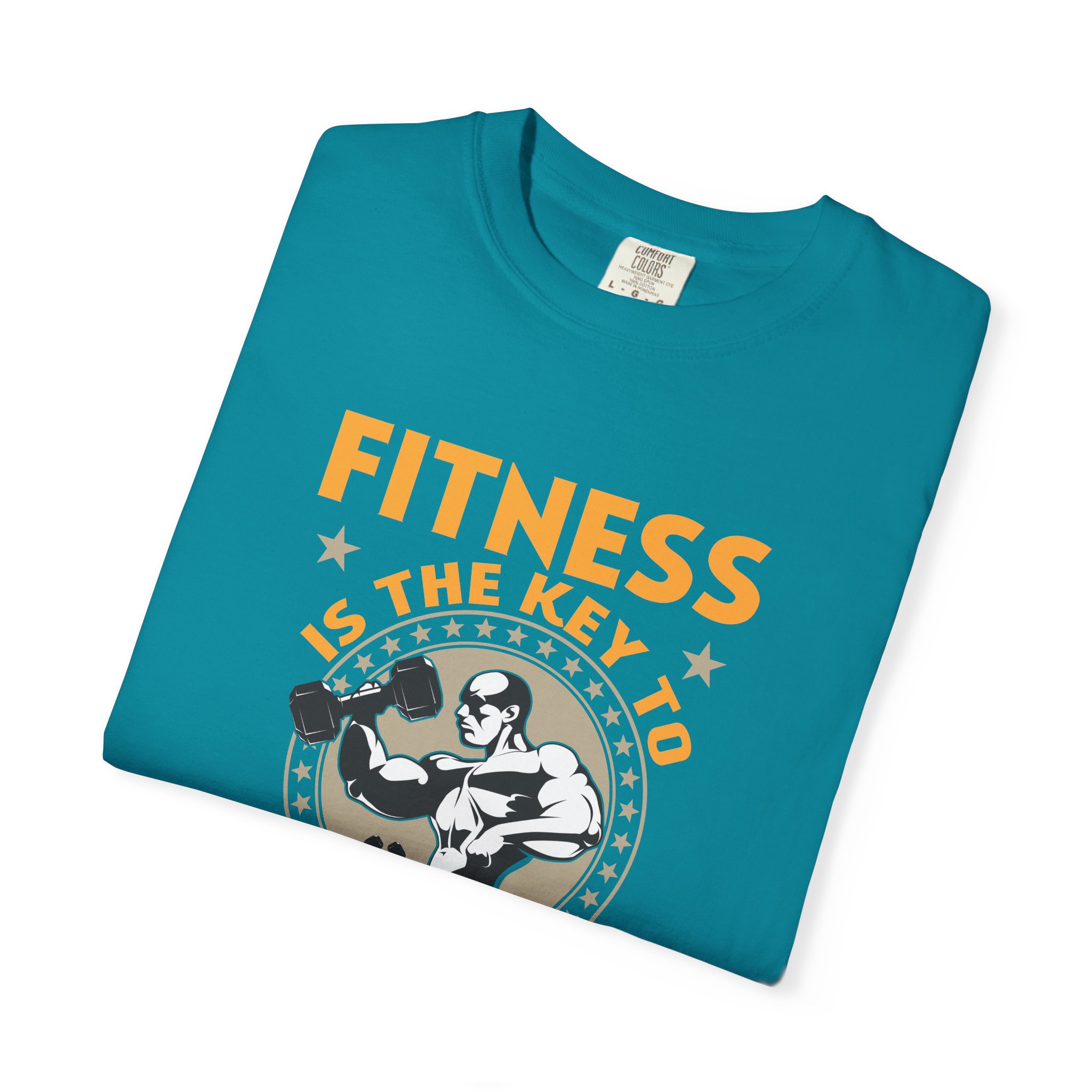 Fitness Is the Key to Unlock Your Potential T-Shirt – Motivational Gym Graphic Tee for Athletes, Strength & Peak Performance. - Image 23