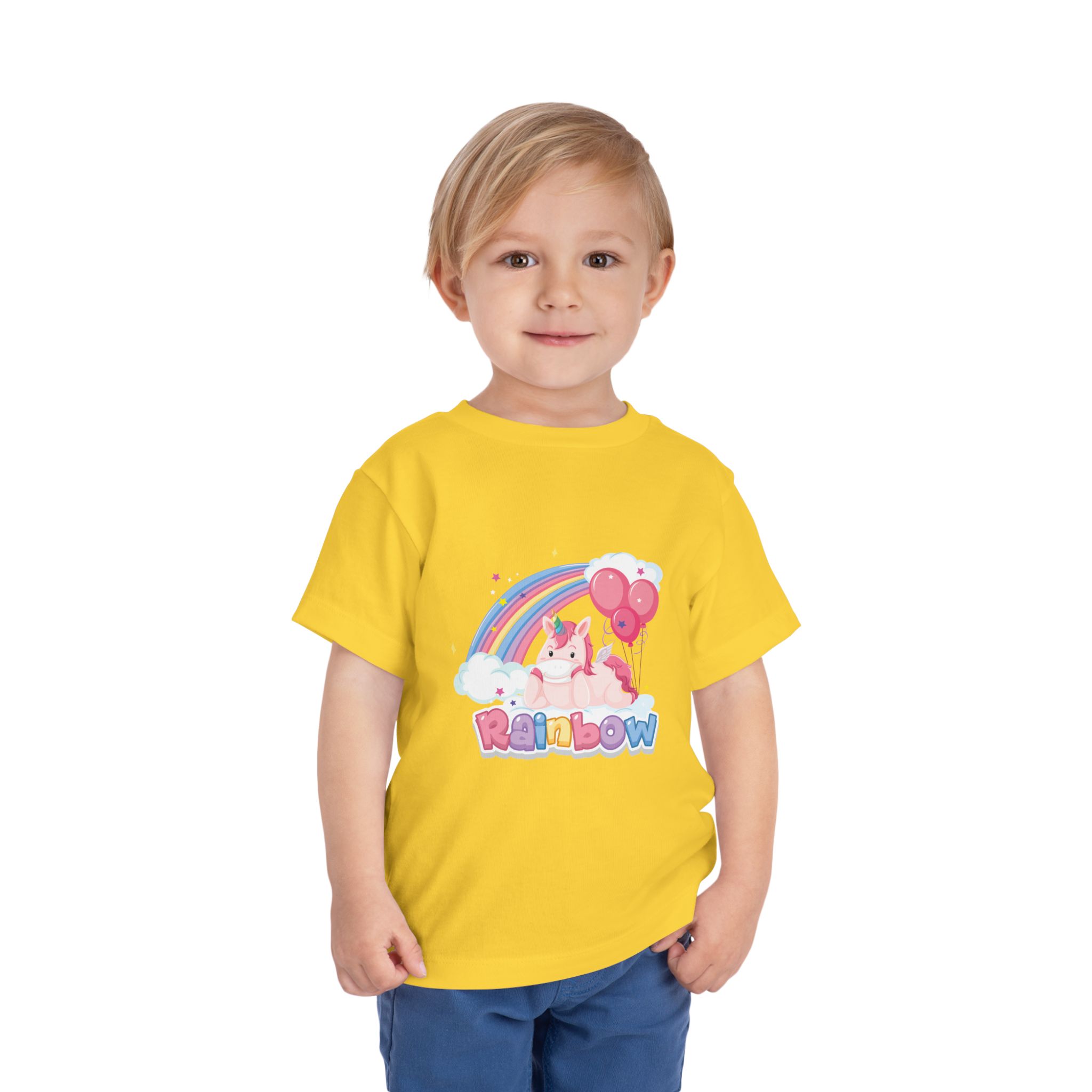 Cute Pink Bunny Rainbow Toddler T-Shirt – Adorable Rainbow Graphic Tee for Kids, Boys & Girls. - Image 11