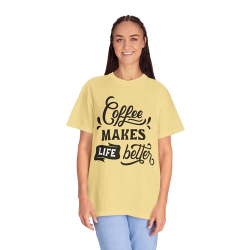 Coffee lover funny tshirt - Lives Better Tee - Image 19