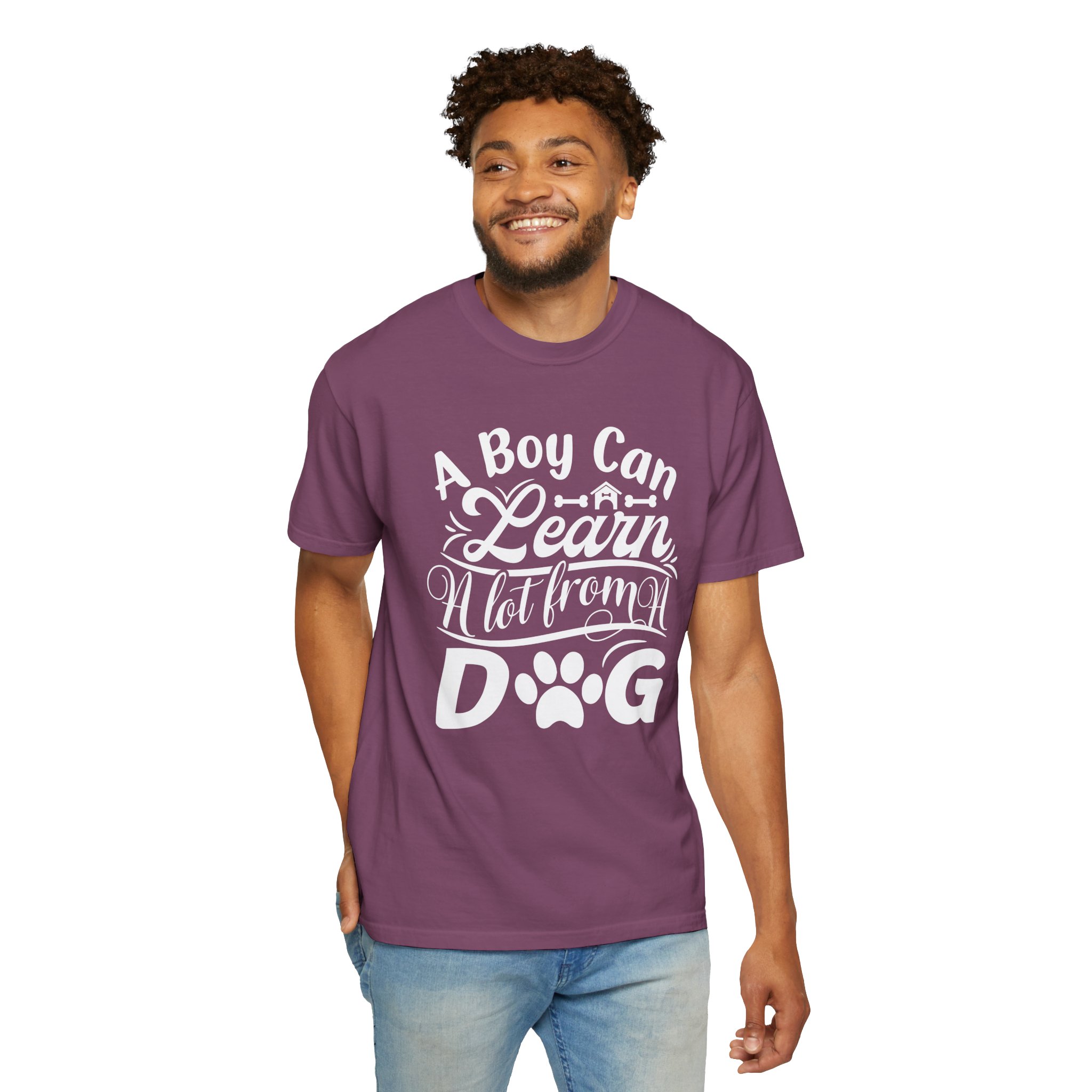 A Boy Can Learn a Lot From a Dog T-Shirt – Funny Dog Lover Tee for Boys & Dog Owners. - Image 46