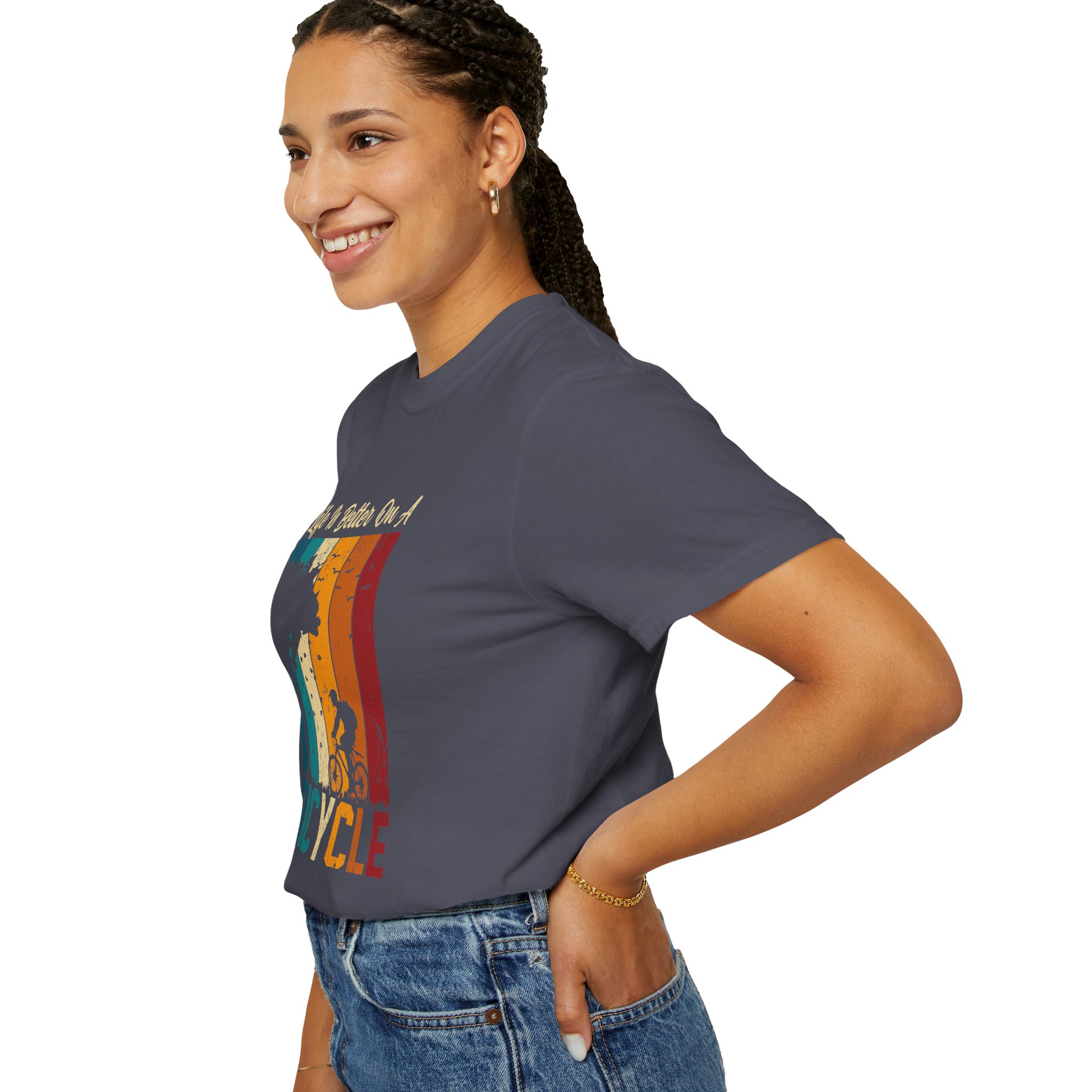 Bicycle Adventure T-Shirt, Unisex Garment-Dyed Tee for Cycling Enthusiasts, Perfect Gift for Riders, Eco-Friendly Apparel, Summer Outing Top. - Image 29