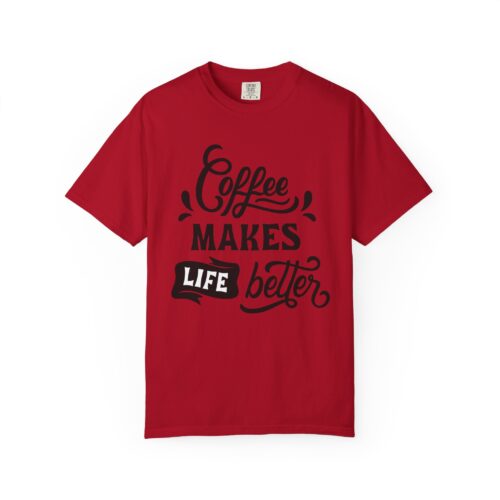 Coffee lover funny tshirt - Lives Better Tee - Image 41