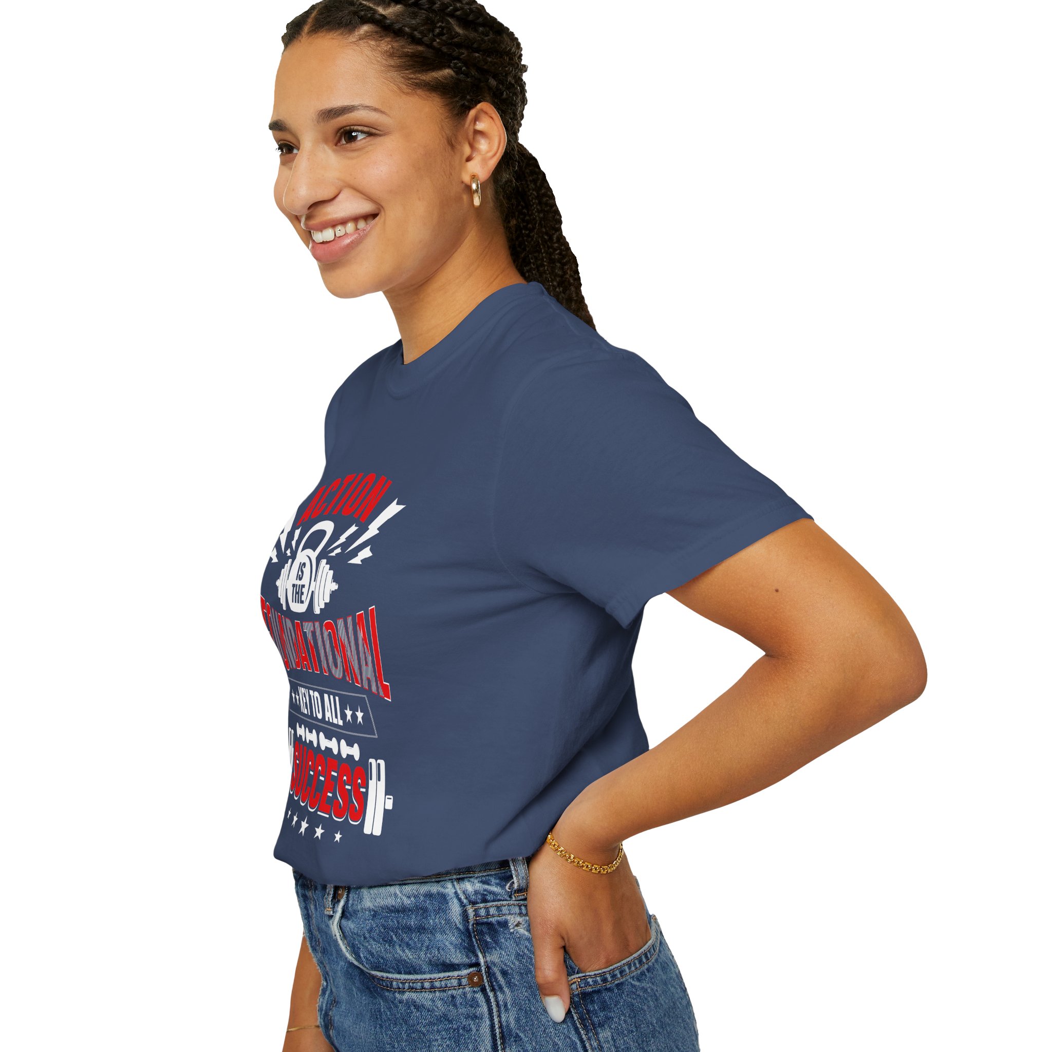 Action Is the Foundational Key to All Success T-Shirt – Motivational Fitness Graphic Tee for Discipline, Drive & Achievement. - Image 37