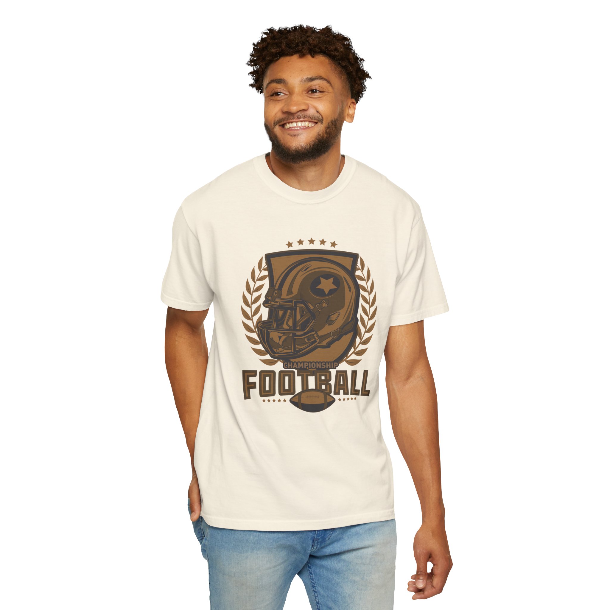 C - 16.14 - Football Unisex Garment-Dyed T-shirt | Casual Sports Apparel, Gift for Fans, Game Day Wear, Comfortable Everyday Style. - Image 14