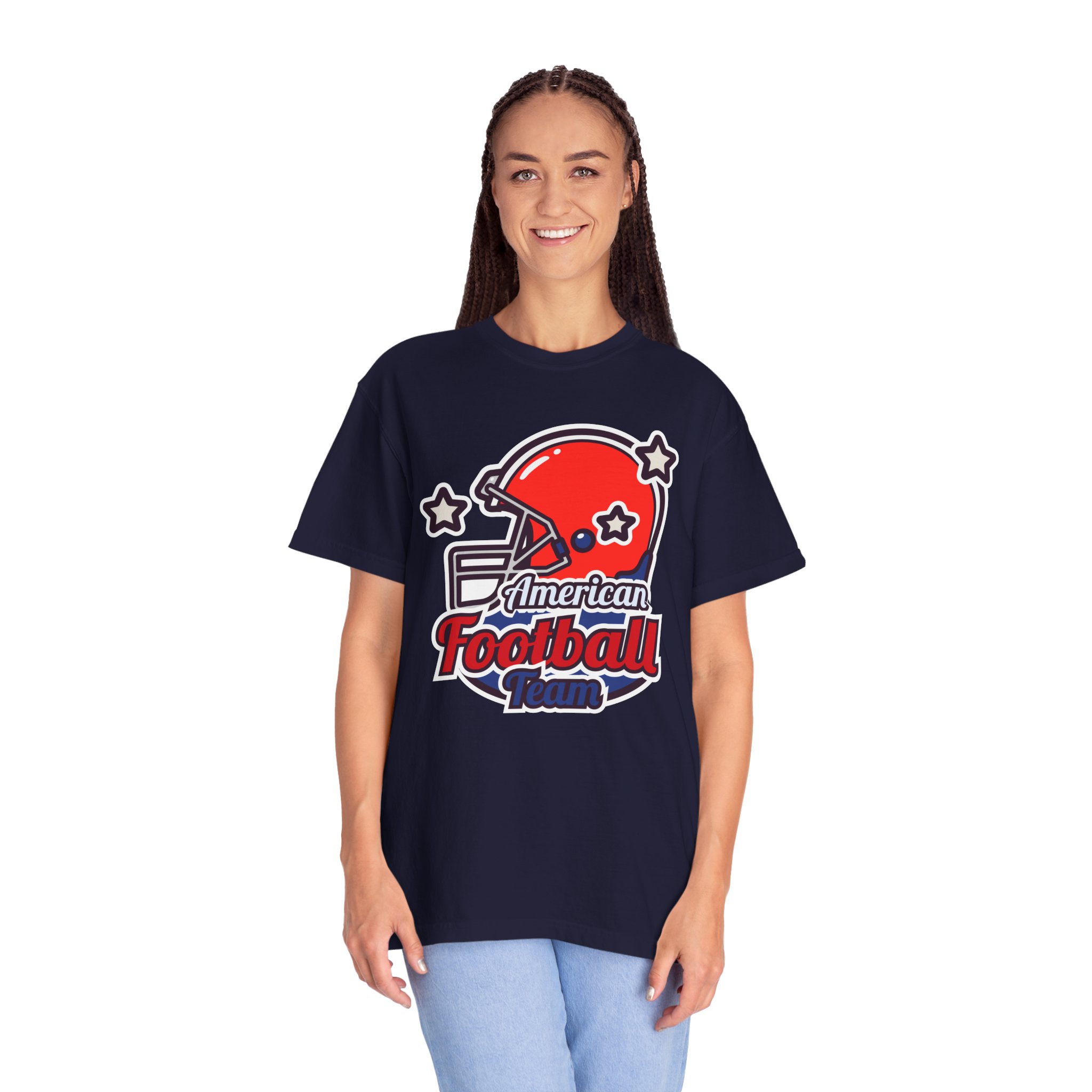 C - 16.13a - Authentic Football Team T-Shirt, Unisex Sports Tee, Garment Dyed Shirt, Game Day Apparel, Perfect for Football Fans, Casual Wear. - Image 3