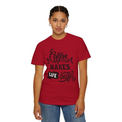 Coffee lover funny tshirt - Lives Better Tee - Image 44