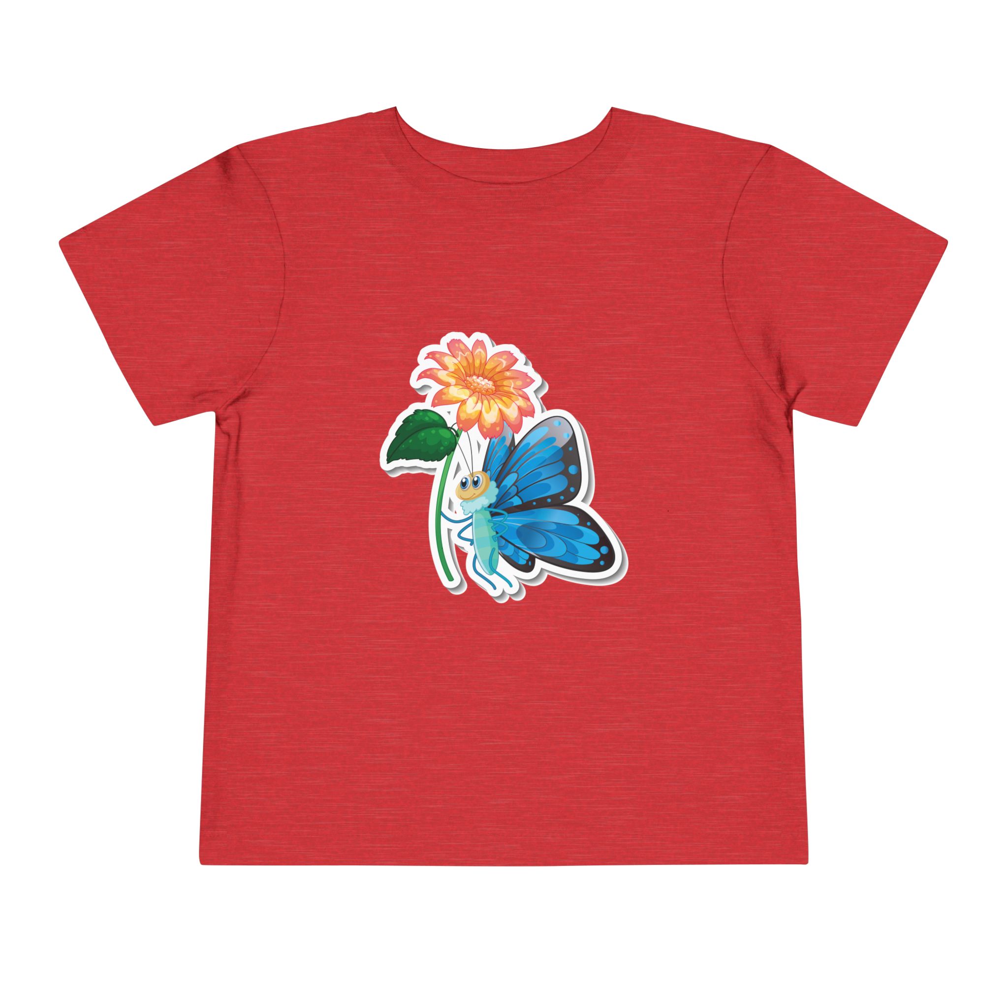 Blue Butterfly & Flower Toddler T-Shirt – Cute Nature Graphic Tee for Kids, Boys & Girls. - Image 25