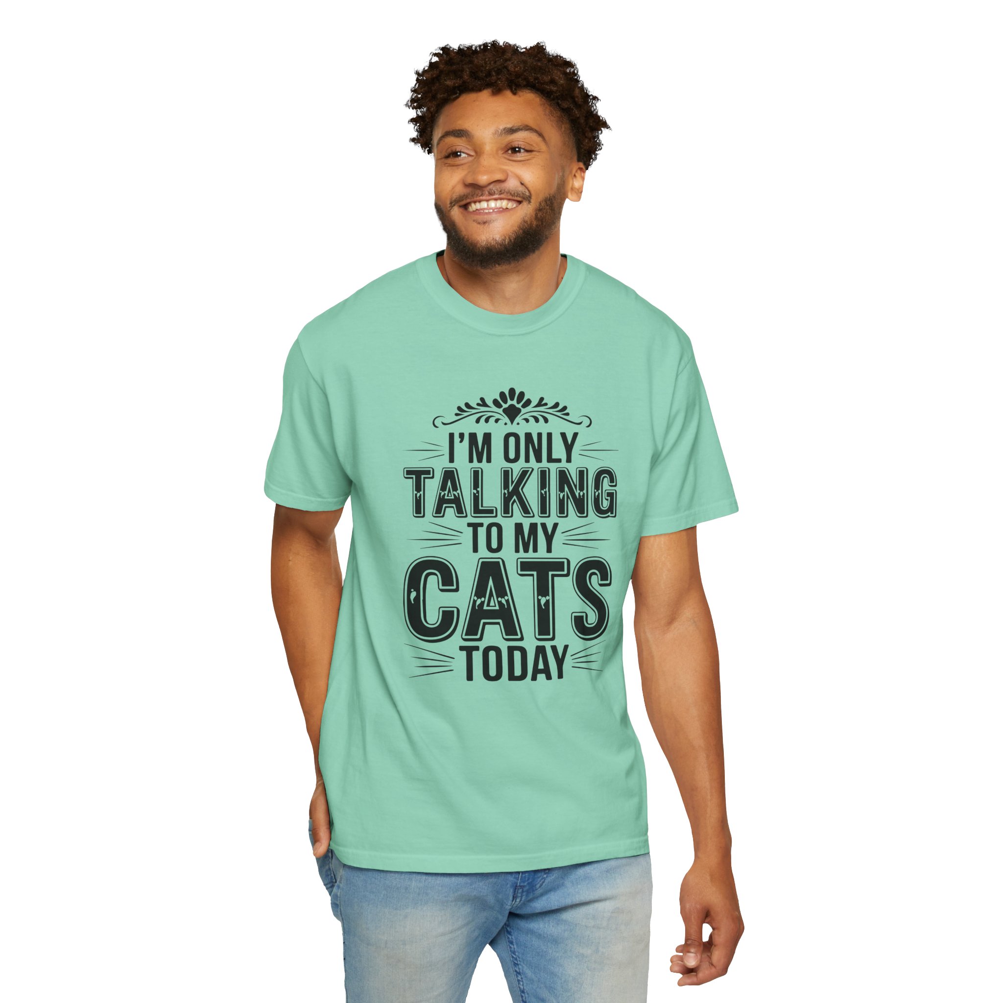b2 - 5.6 - I’m Only Talking to My Cats Today T-Shirt – Funny Cat Lover Graphic Tee for Introvert Vibes & Cozy Pet Lover Style. - Image 38