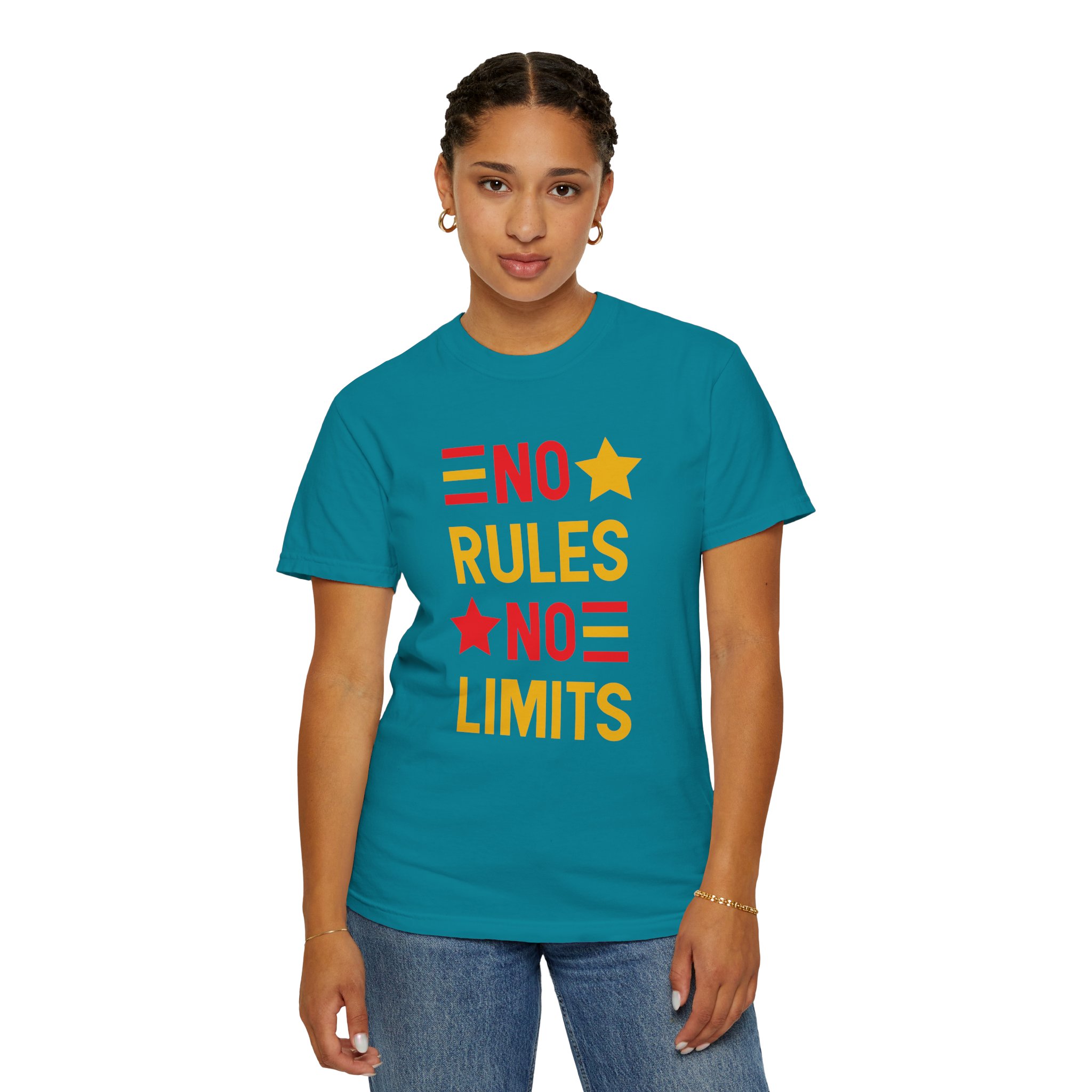 No Rules No Limits Graphic T-Shirt – Bold Retro Star Typography Tee for Streetwear Lovers & Trendy Style. - Image 28