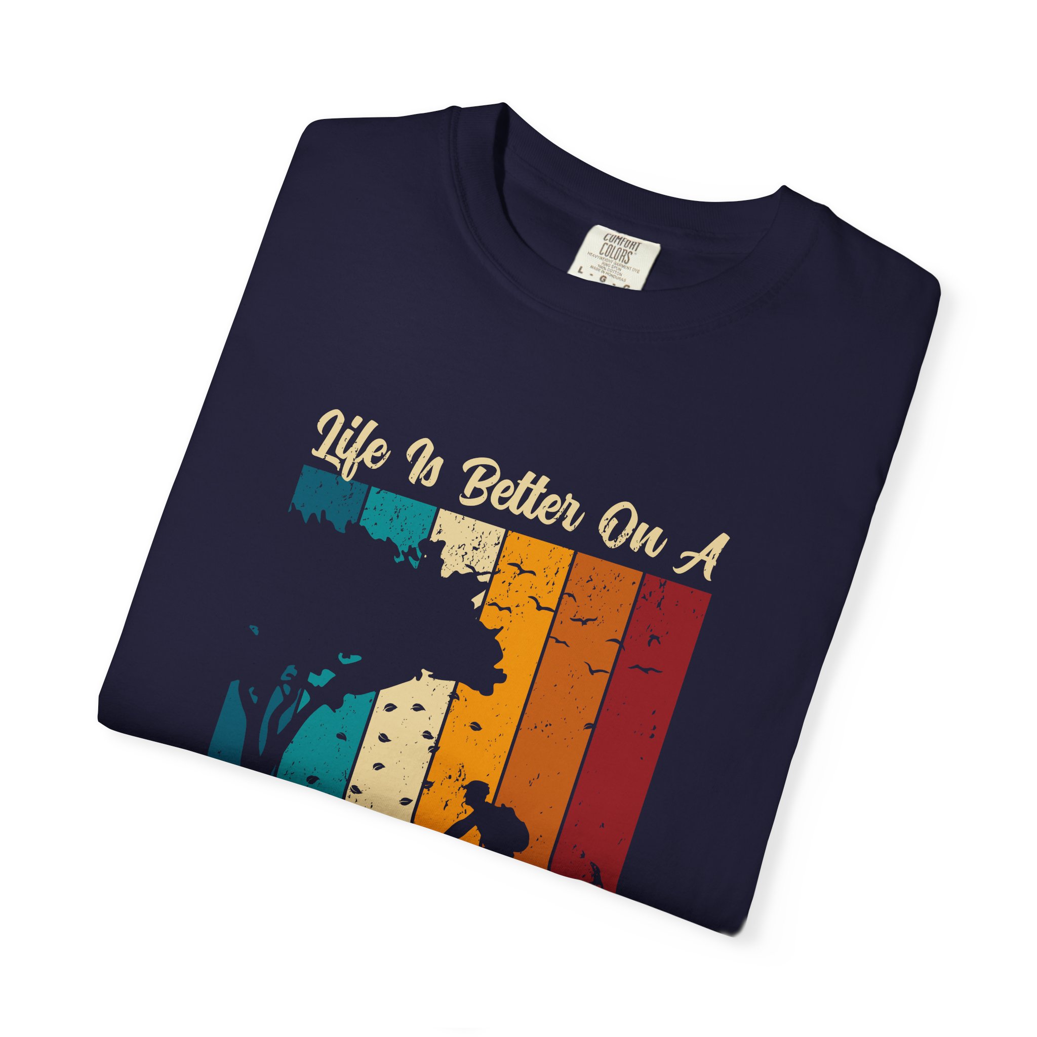 Bicycle Adventure T-Shirt, Unisex Garment-Dyed Tee for Cycling Enthusiasts, Perfect Gift for Riders, Eco-Friendly Apparel, Summer Outing Top. - Image 7