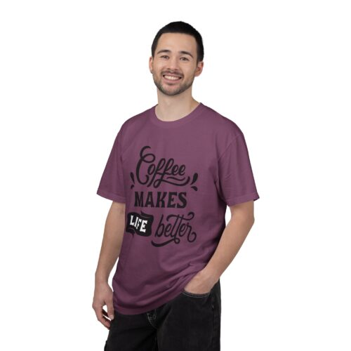 Coffee lover funny tshirt - Lives Better Tee - Image 34