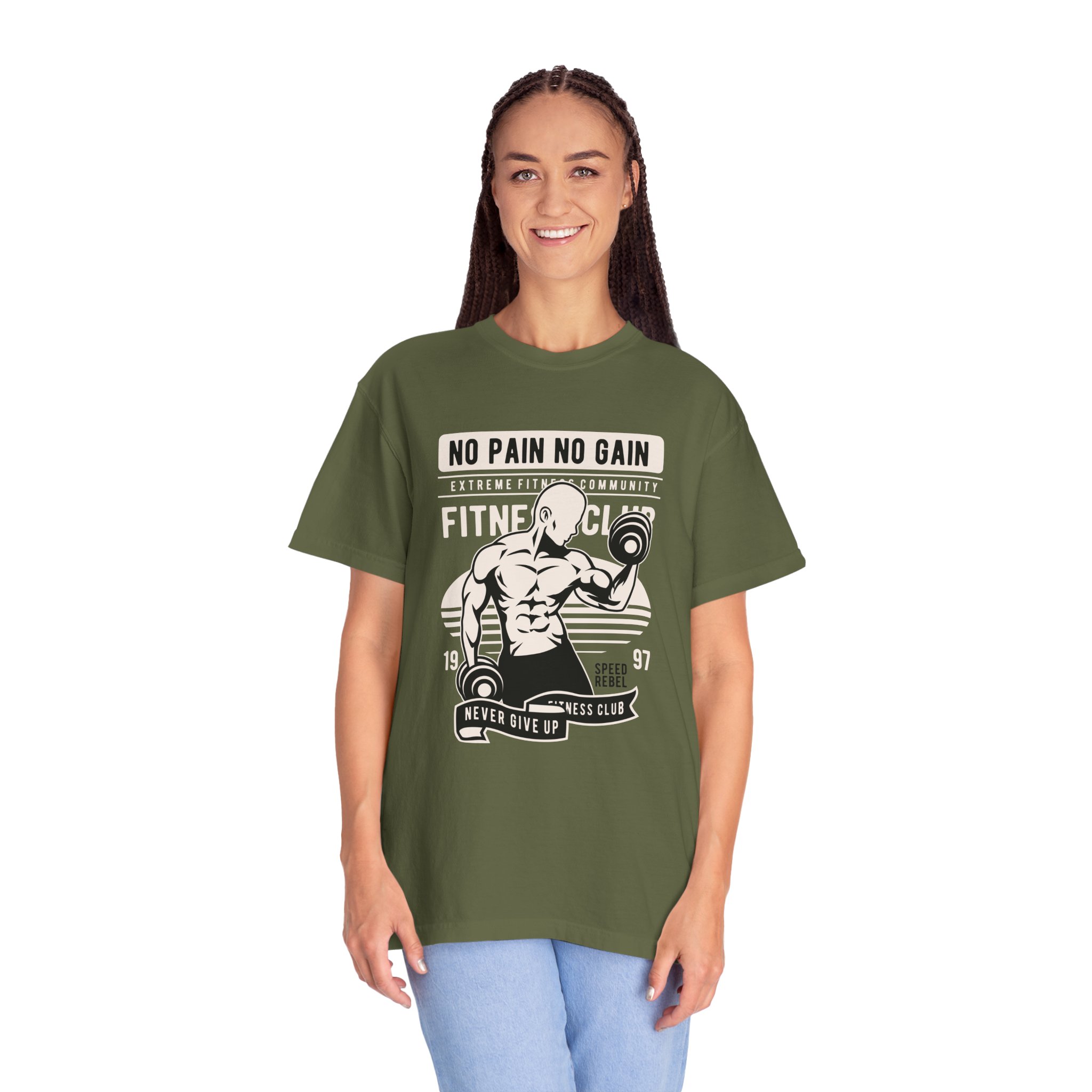 Fitness Motivation T-Shirt, Workout Tee, Gym Gear, Gift for Lifters, Unisex Casual Top, No Pain No Gain Design. - Image 10