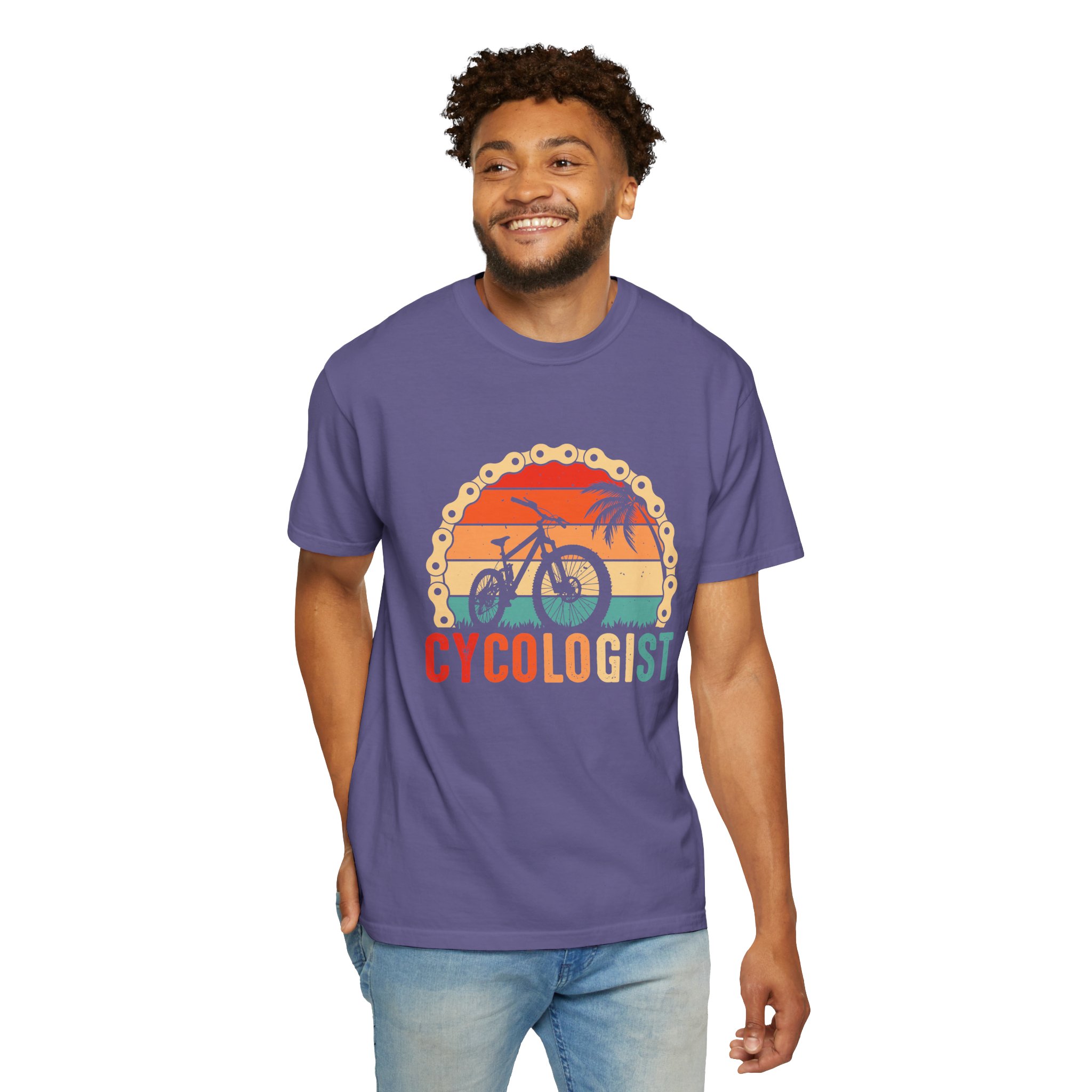 Cyclologist Garment-Dyed T-Shirt, Perfect Gift for Cyclists, Casual Wear, Outdoor Enthusiasts, Summer Apparel, Bike Lover Gift. - Image 46