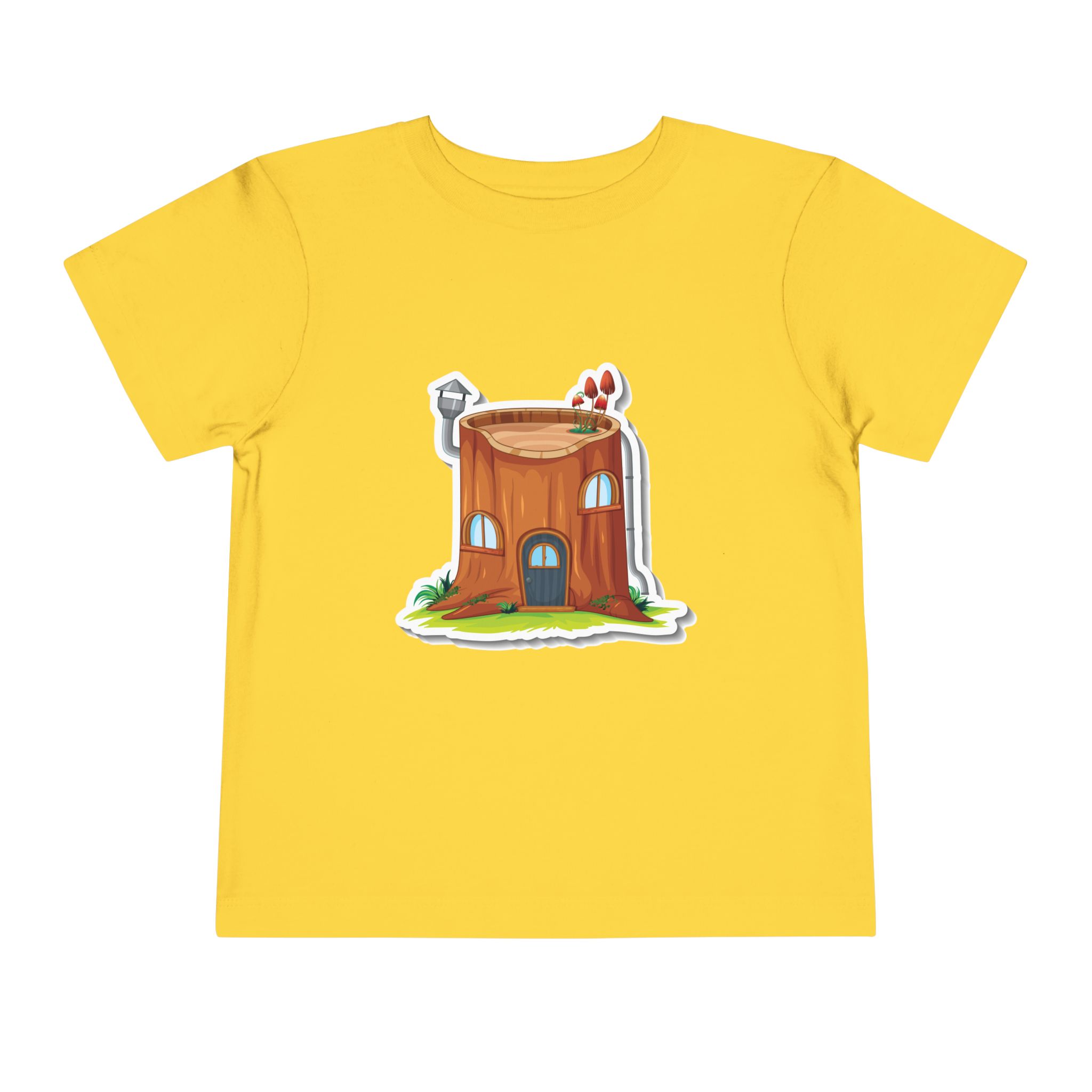 Cozy Tree Stump House Toddler T-Shirt – Cute Forest Cottage Graphic Tee for Kids, Boys & Girls. - Image 9
