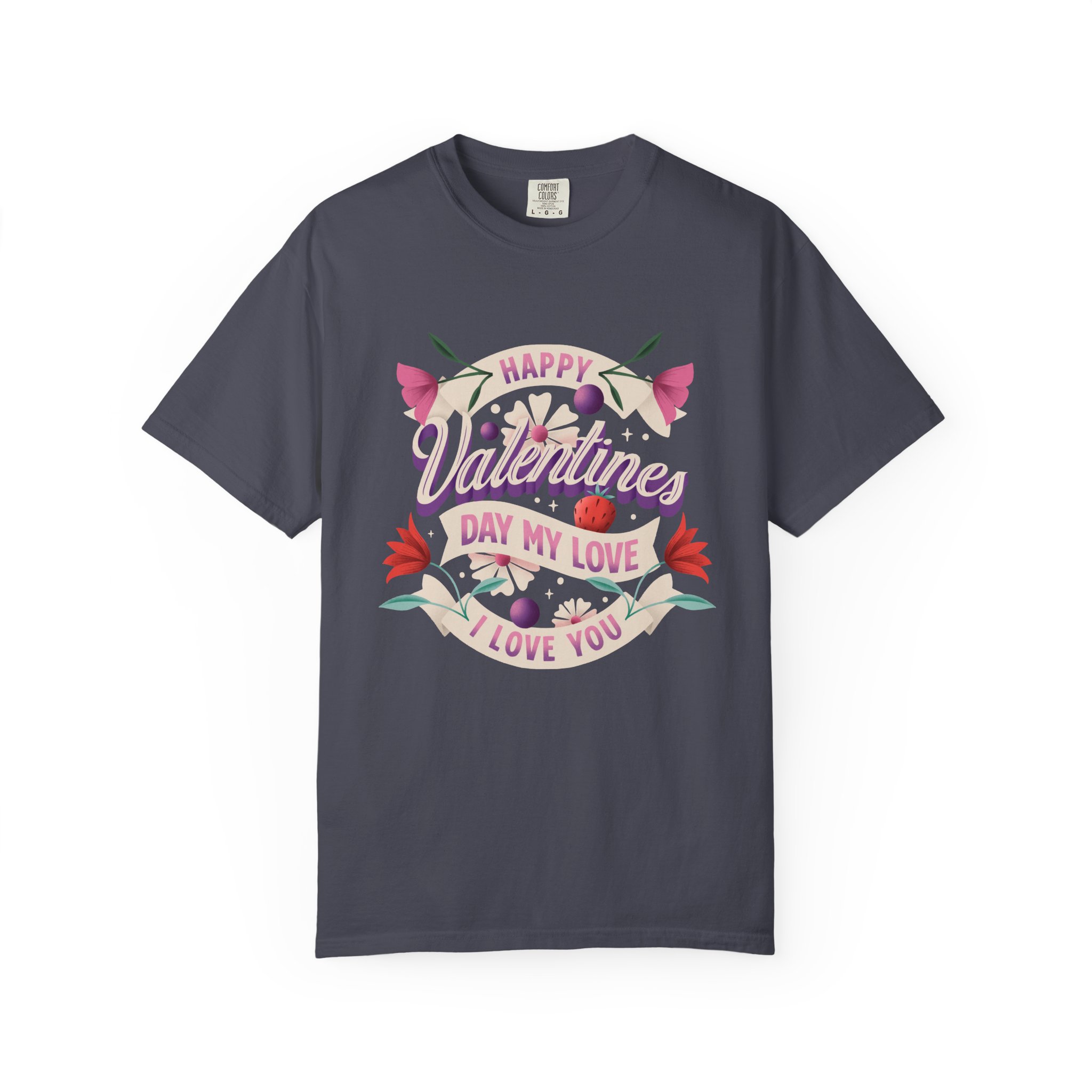 Valentine's Day Unisex T-Shirt, Cute Love Shirt, Garment Dyed Tee, Valentine's Gift, Couple's Apparel, Floral Design - Image 33