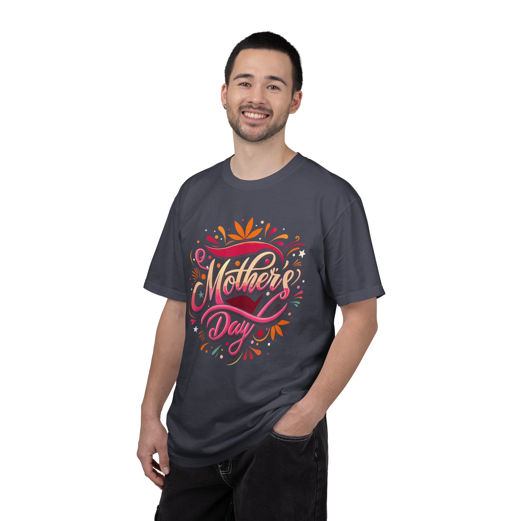 Mother's Day Garment-Dyed T-Shirt, Unisex Gift Tee, Floral Graphic Top, Casual Wear, Everyday Comfort. - Image 2
