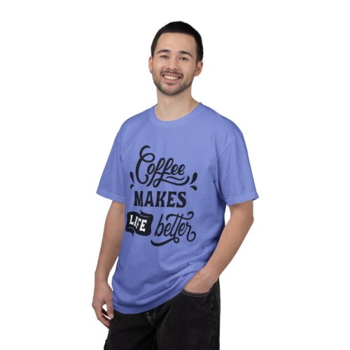 Coffee lover funny tshirt - Lives Better Tee - Image 2