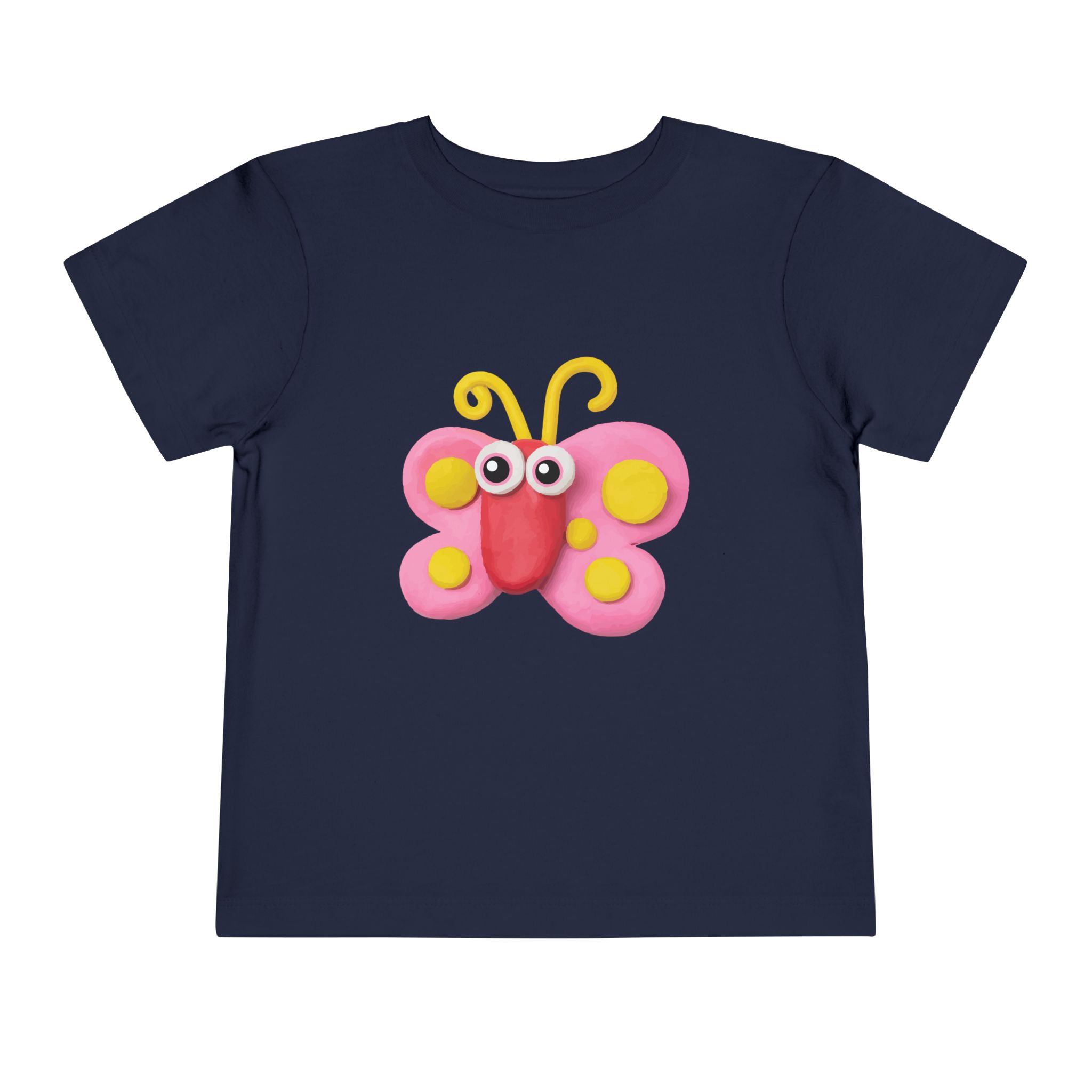 Cute Pink Clay Butterfly Toddler T-Shirt – Adorable Butterfly Graphic Tee for Kids, Boys & Girls. - Image 17