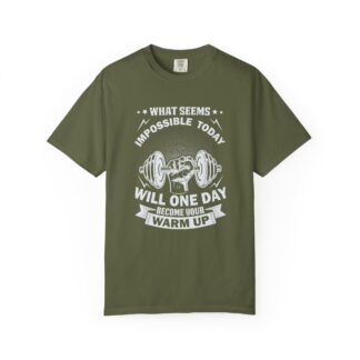 b2 - 6.14 - What Seems Impossible Today Will One Day Become Your Warm Up T-Shirt – Motivational Gym Graphic Tee for Strength, Progress & Determination.