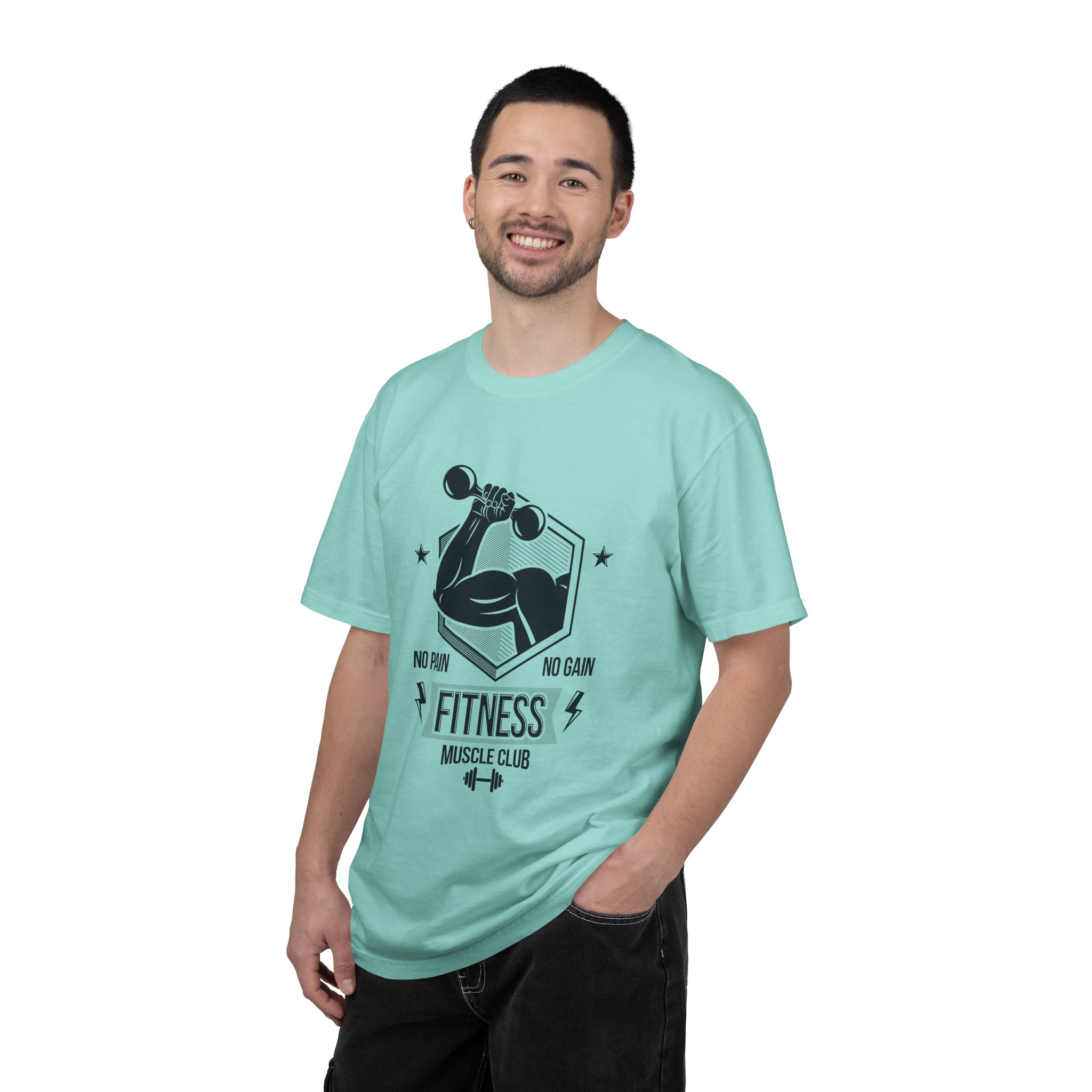 Fitness Muscle Club T‑Shirt — "No Pain No Gain" Gym Workout Tee. - Image 2