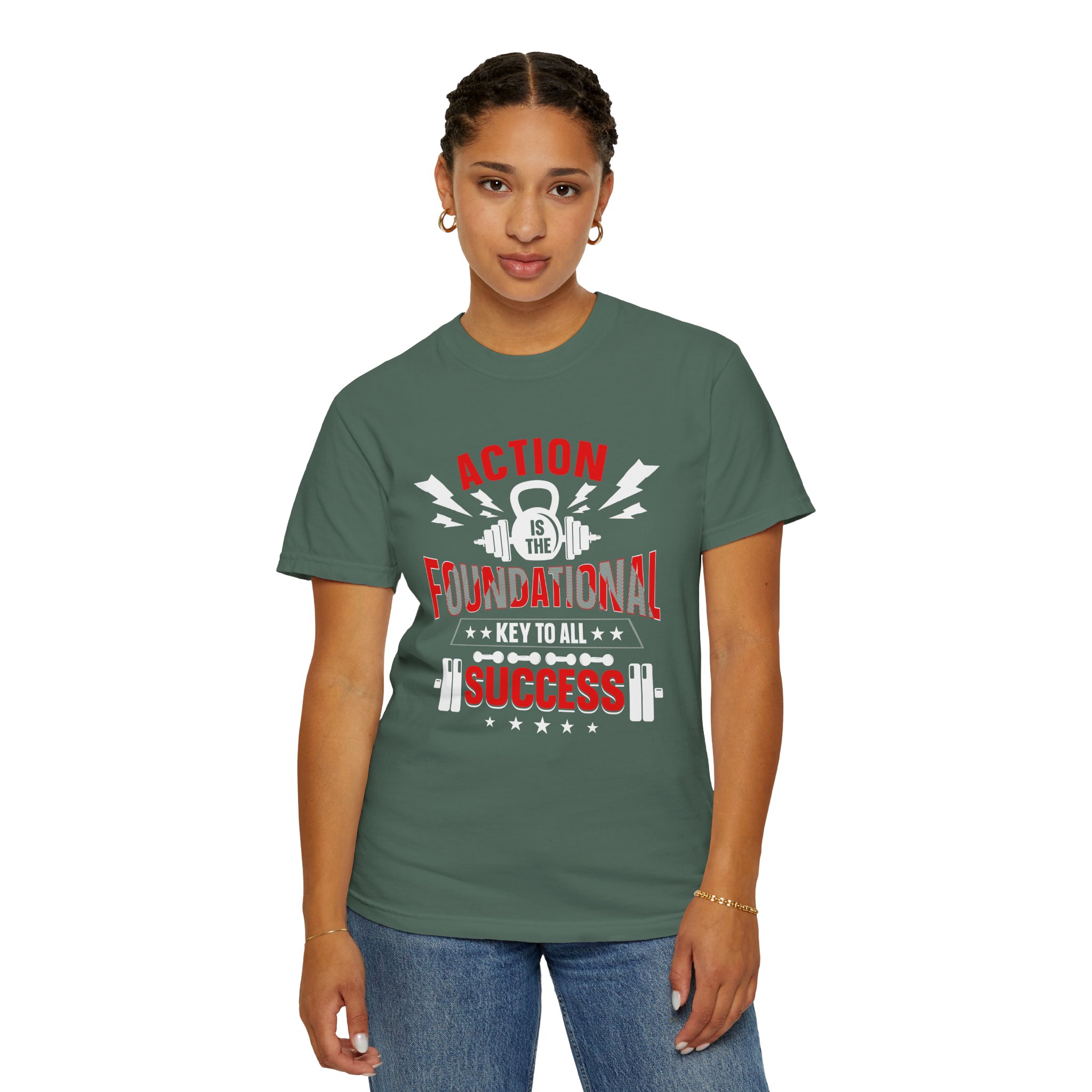 Action Is the Foundational Key to All Success T-Shirt – Motivational Fitness Graphic Tee for Discipline, Drive & Achievement. - Image 12