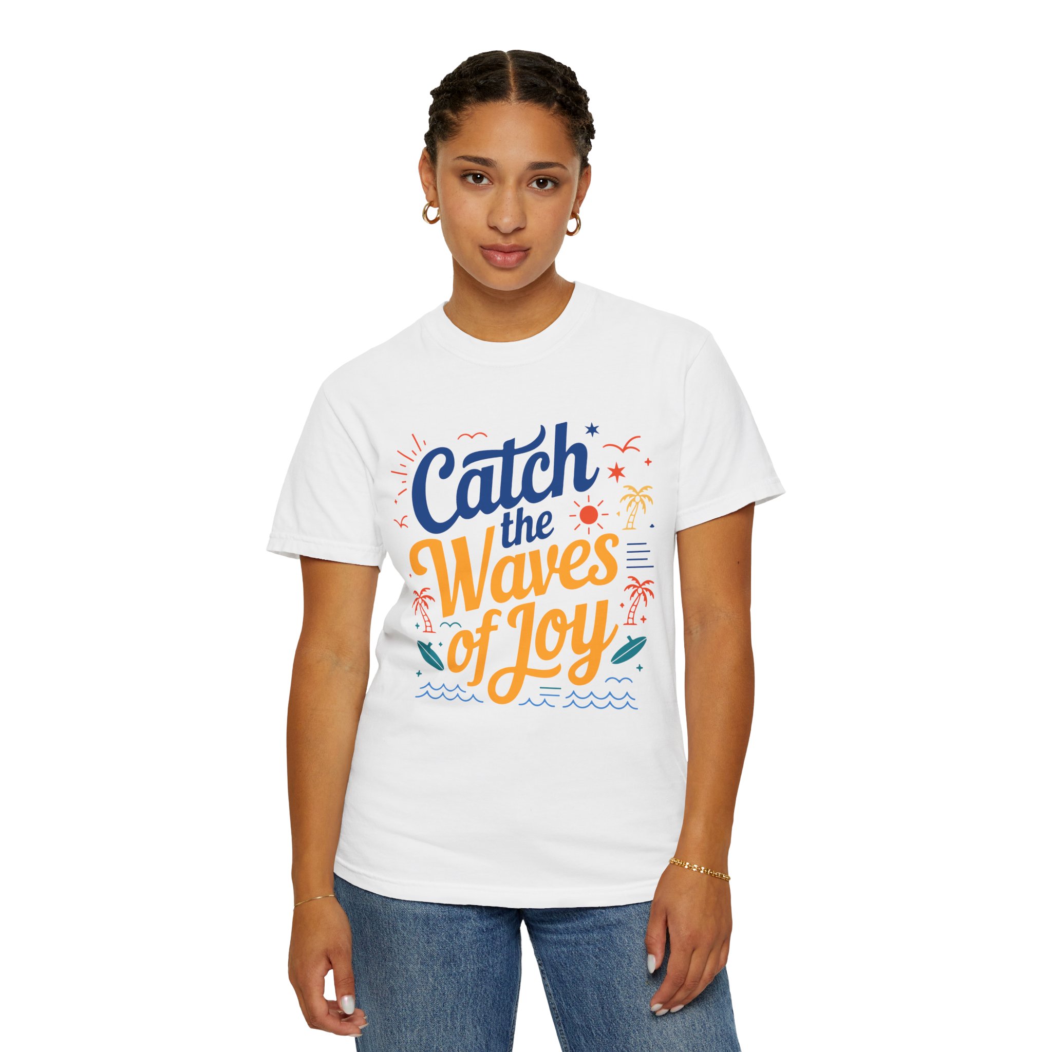 Catch the Waves of Joy T-Shirt, Beachwear, Summer Apparel, Unisex Fashion, Vacation Shirt, Gift for Surfers. - Image 4