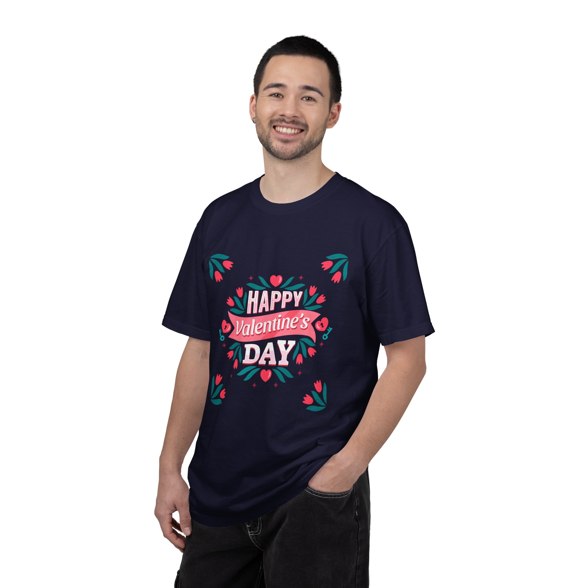 Unisex Valentine’s Day T-shirt, Cute Floral Graphic Tee, Gift for Him or Her, Casual Wear, Trendy Love Shirt. - Image 2